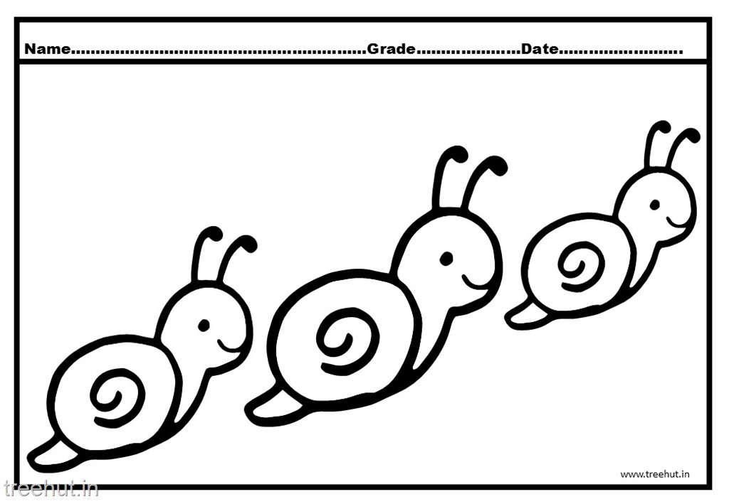 Cute snail colorg pages