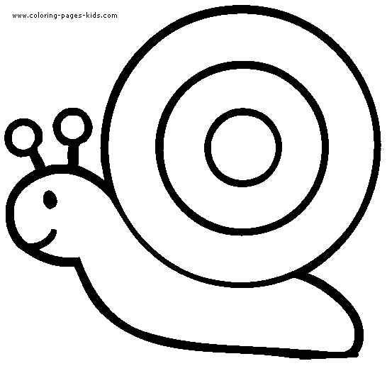 Simple snail color page for young kids