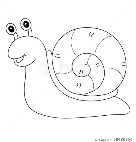 Spring snail isolated coloring page for kids