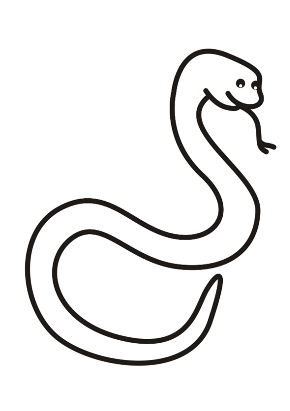 Coloring pages simple snake coloring pages for kids