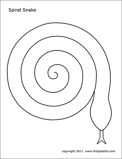 Spiral or coiled snake template free printable templates coloring pages