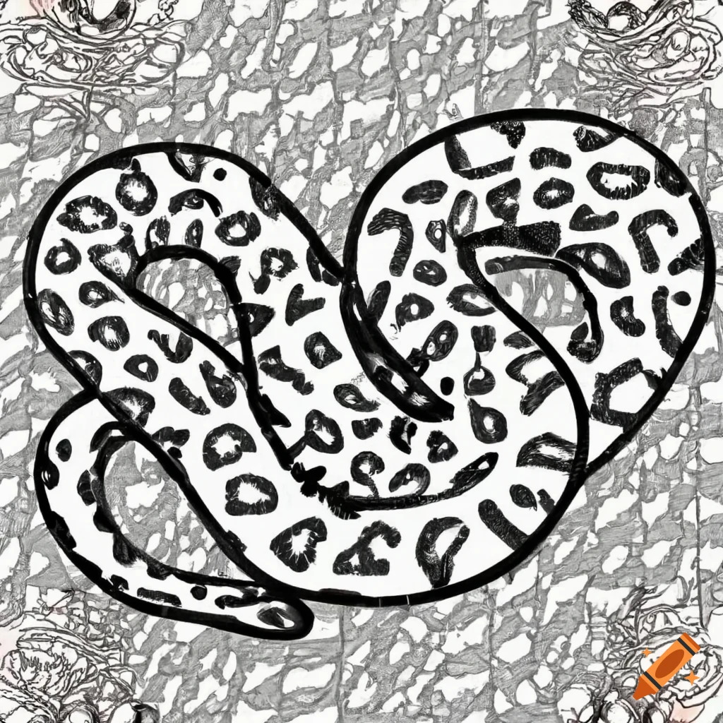 Animal anaconda to color for children with black outline on
