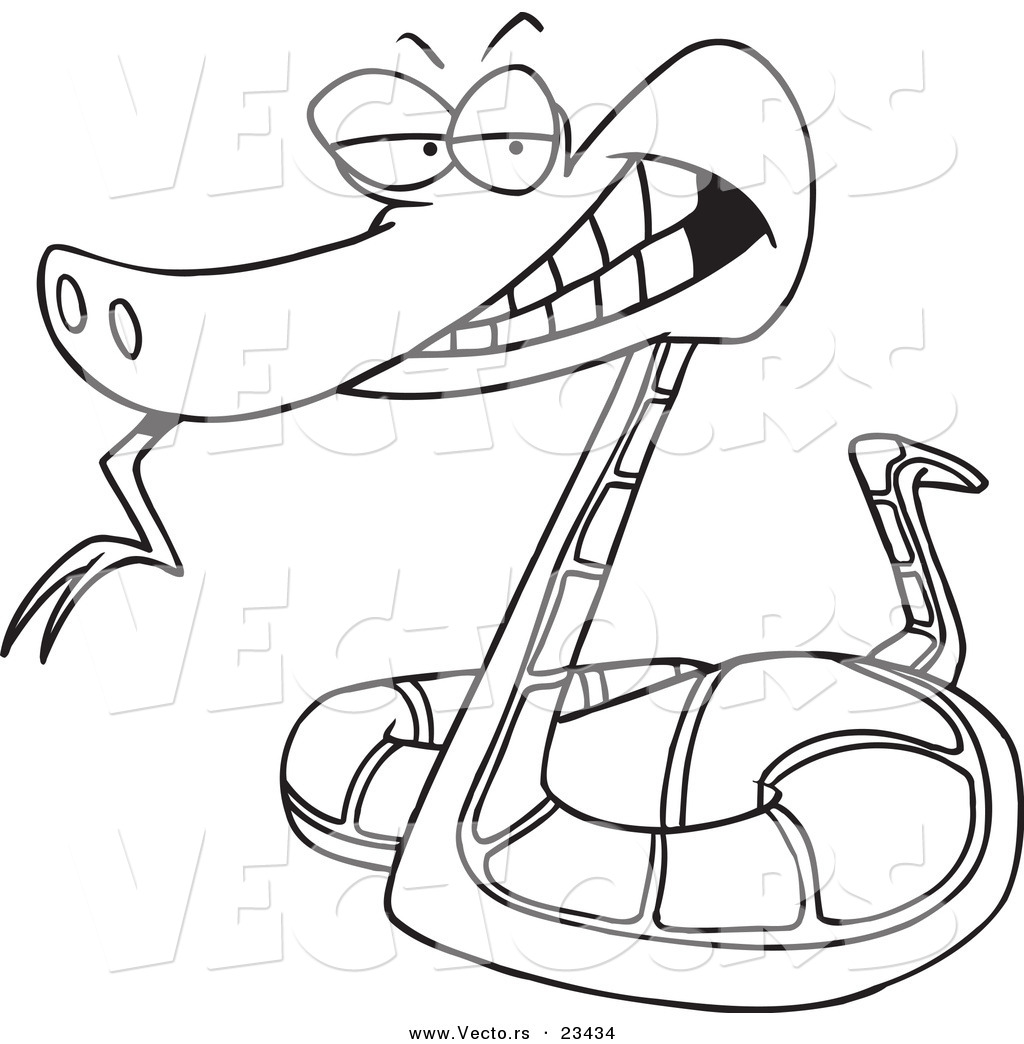 Cartoon r of cartoon evil snake