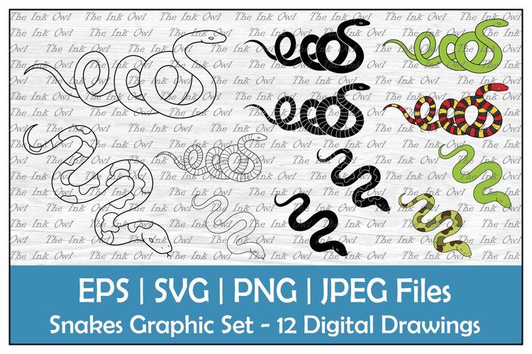 Snakes pythons vipers outline silhouette color clipart