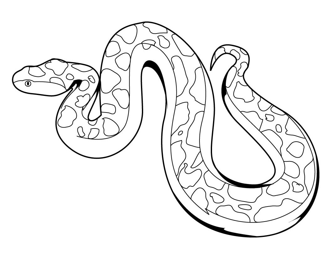 Free printable snake coloring pages for kids