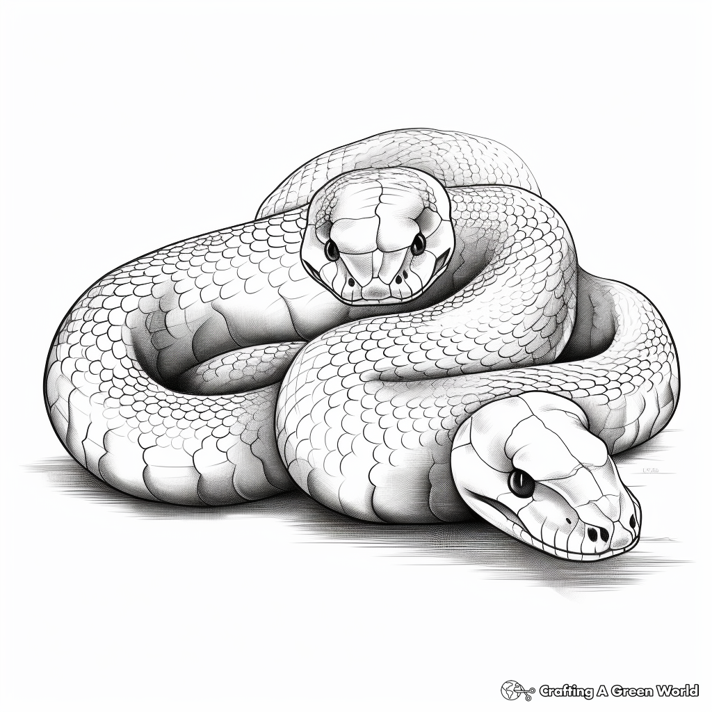 Realistic snake coloring pages