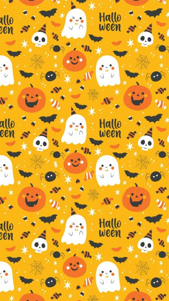 Preppy halloween wallpaper ideas halloween yellow background