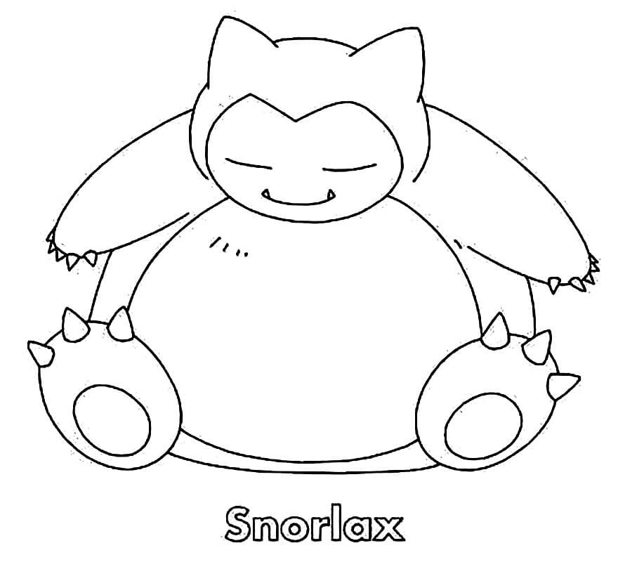 Snorlax coloring pages free pdf to print
