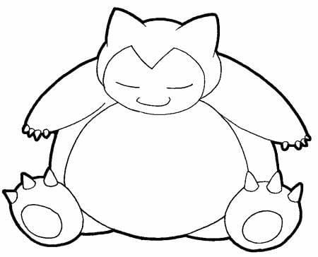 Print snorlax image coloring page