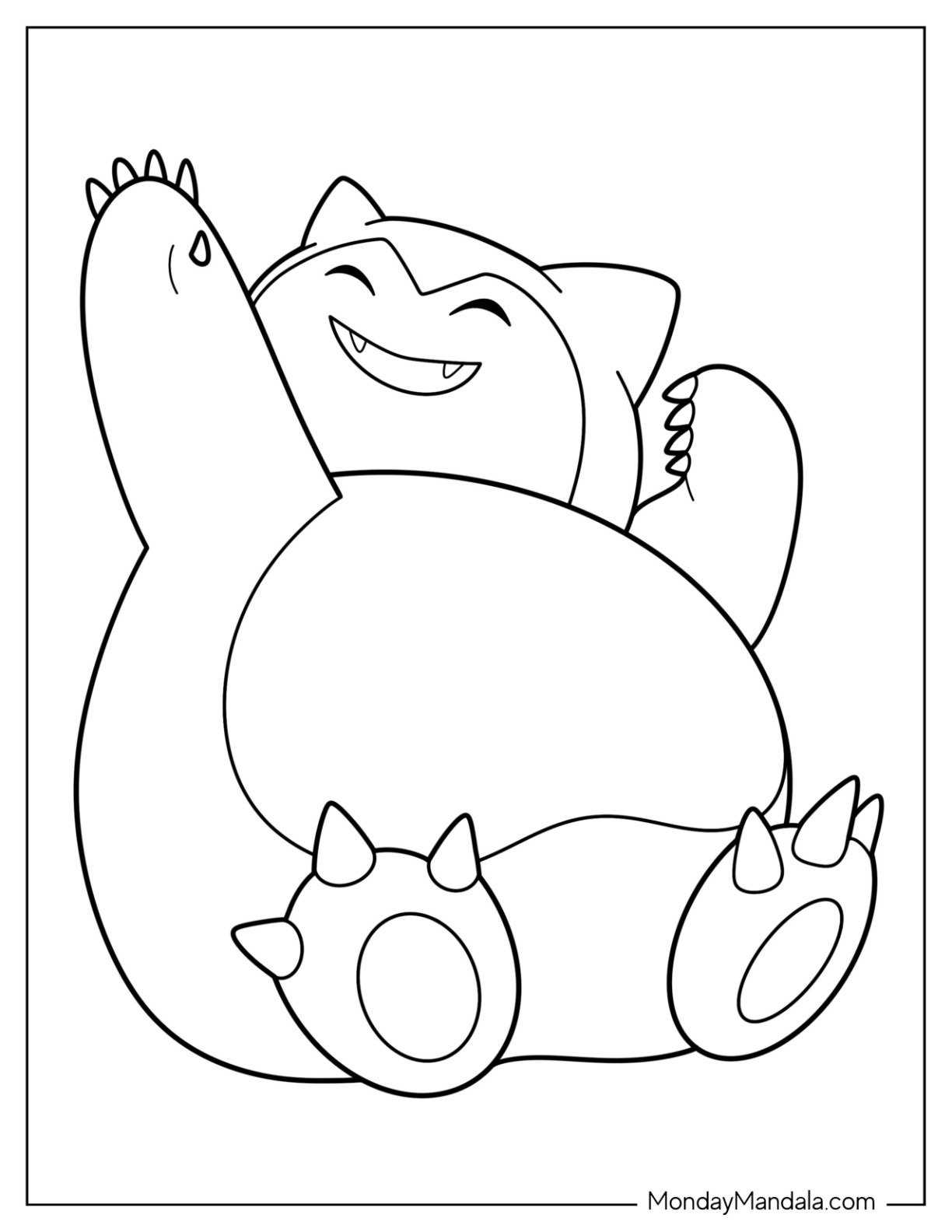 Snorlax coloring pages free pdf printables