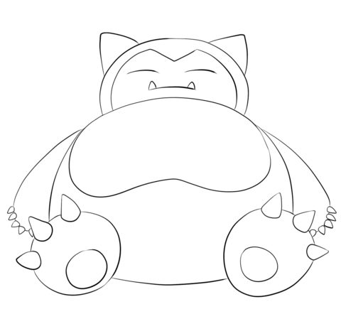 Snorlax coloring page free printable coloring pages