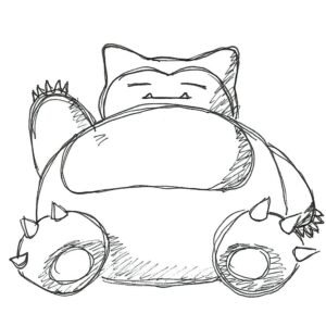 Snorlax coloring pages printable for free download