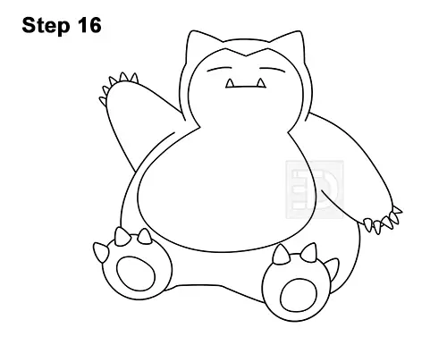 How to draw snorlax pokemon video step