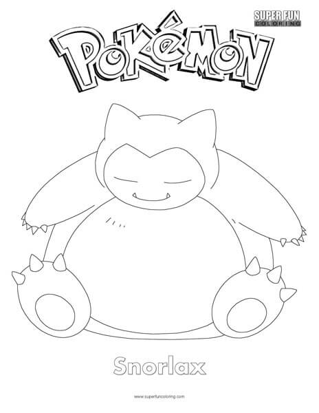 Snorlax pokemon coloring page