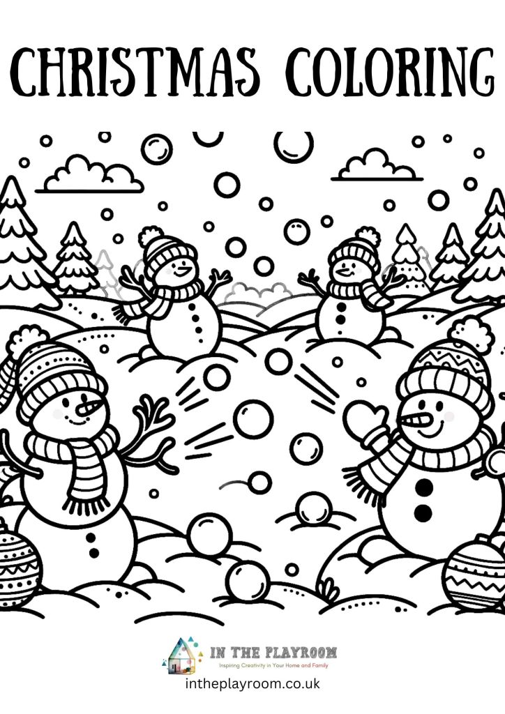 Free printable snowman loring pages for kids
