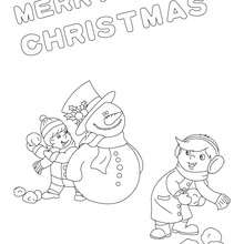 Snowball fight design coloring pages