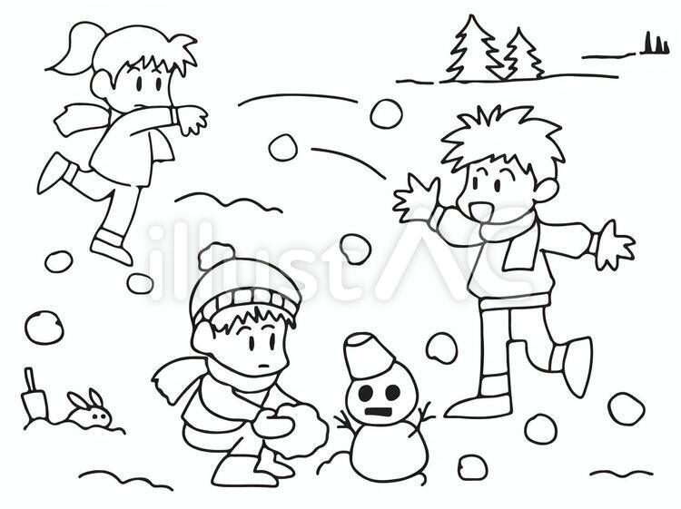 Free vectors snowball fight coloring