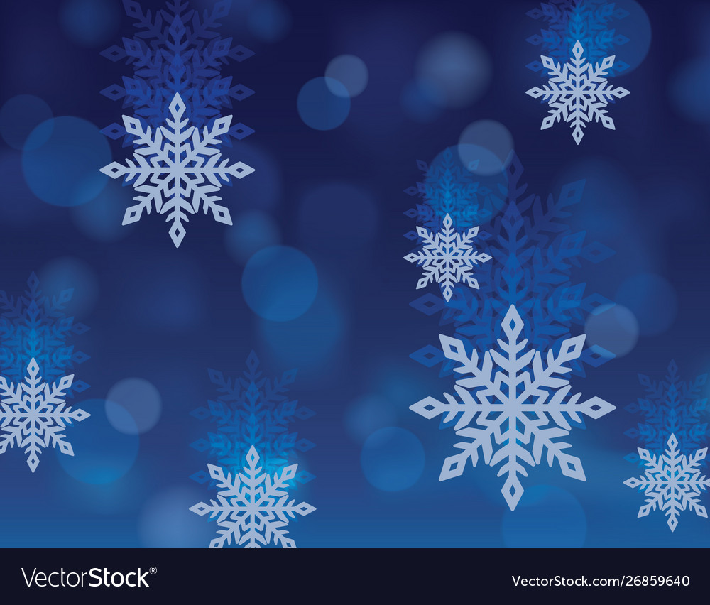 Winter snowflake christmas abstract wallpaper vector image