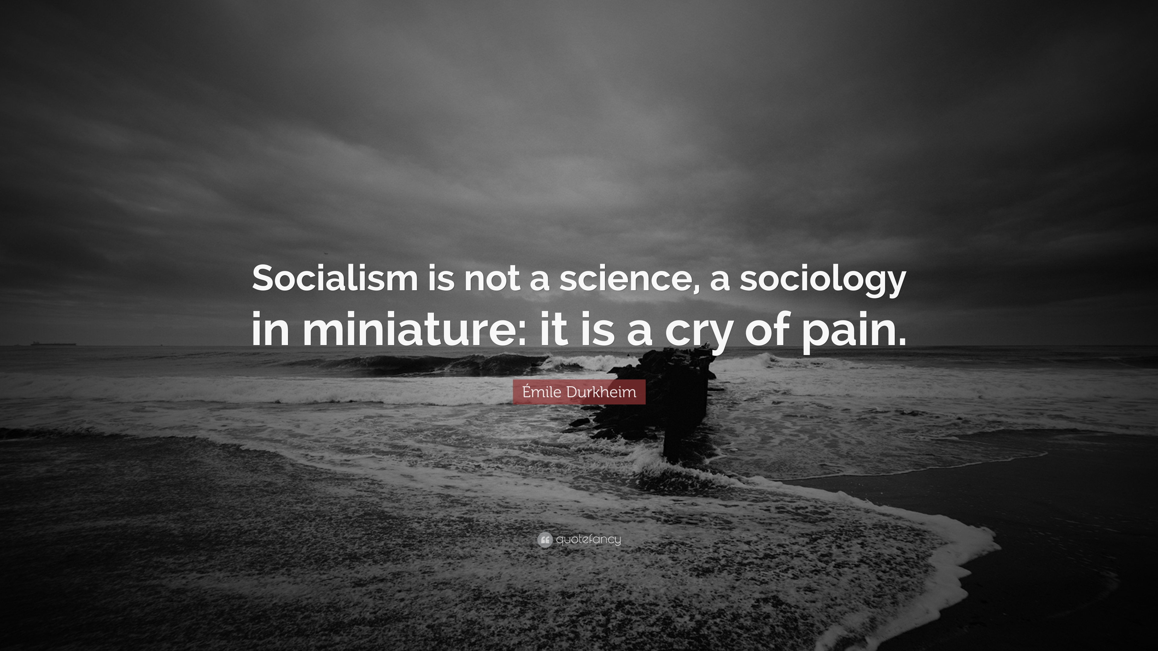 Ãmile durkheim quote âsocialism is not a science a sociology in miniature it is a cry