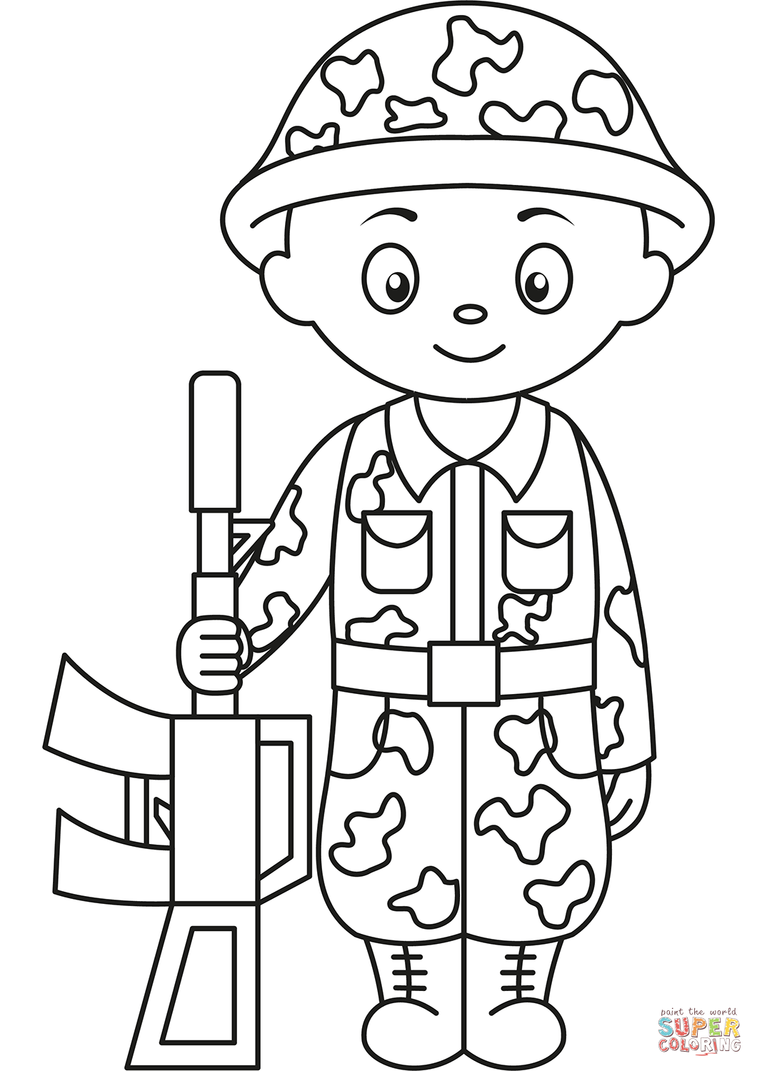 Cute soldier coloring page free printable coloring pages