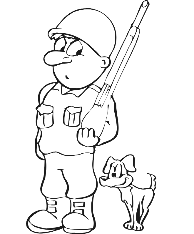 Dog coloring page soldier dog