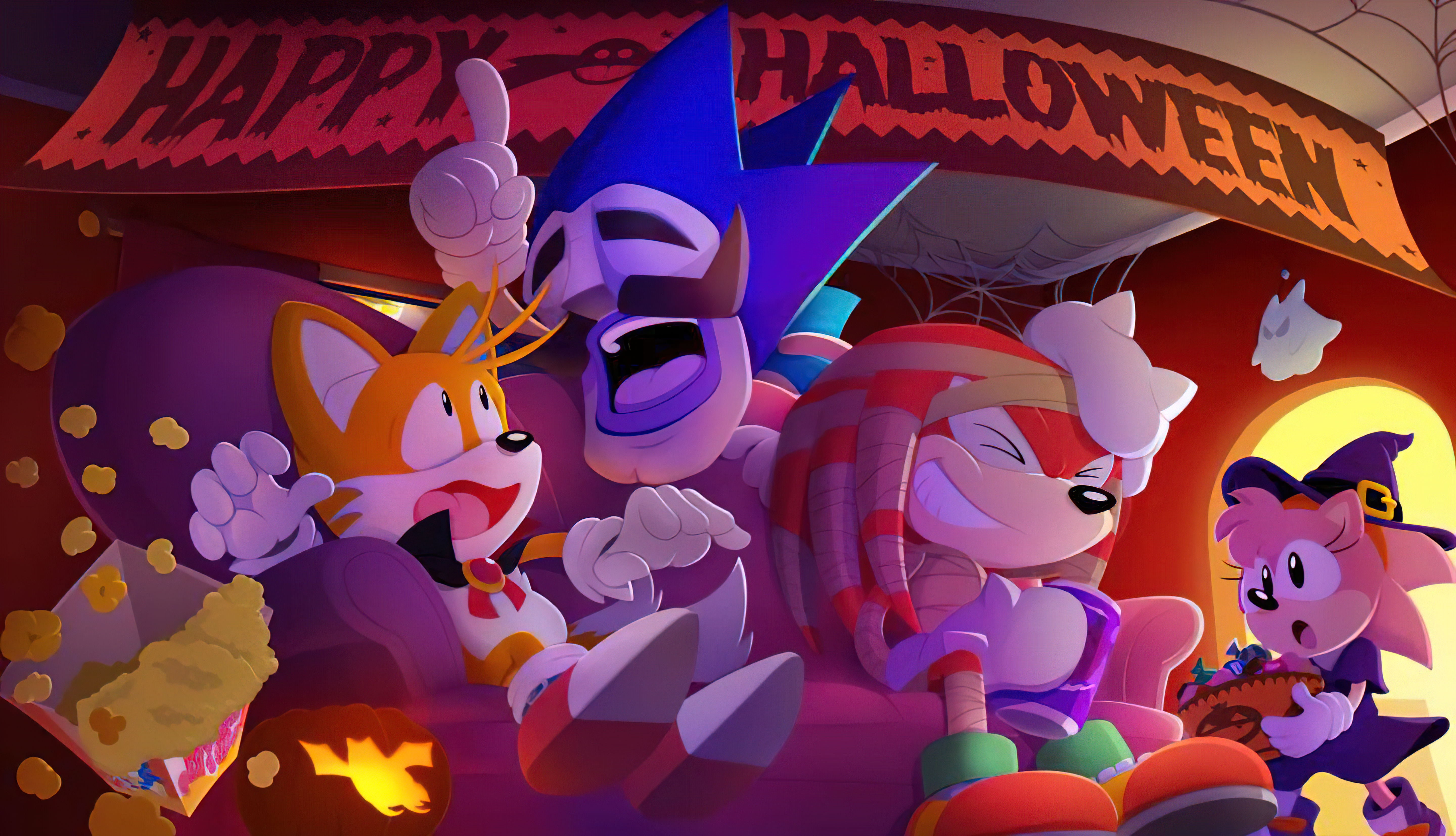 Sonic sonic the hedgehog tails character sega video game art knuckles pc gaming halloween halloween wallpaper