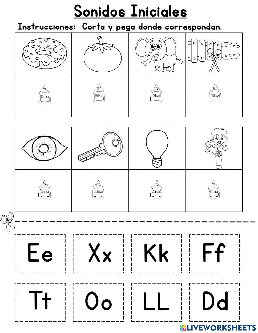 Sonidos iniciales online exercise for live worksheets