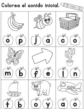 Sonido inicial actividades para kindergarten by bilingual teacher world