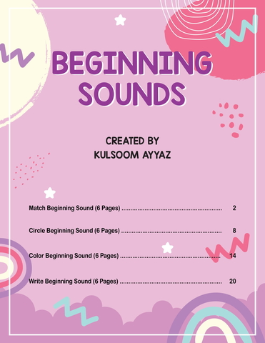 Libro de actividades de sonidos iniciales
