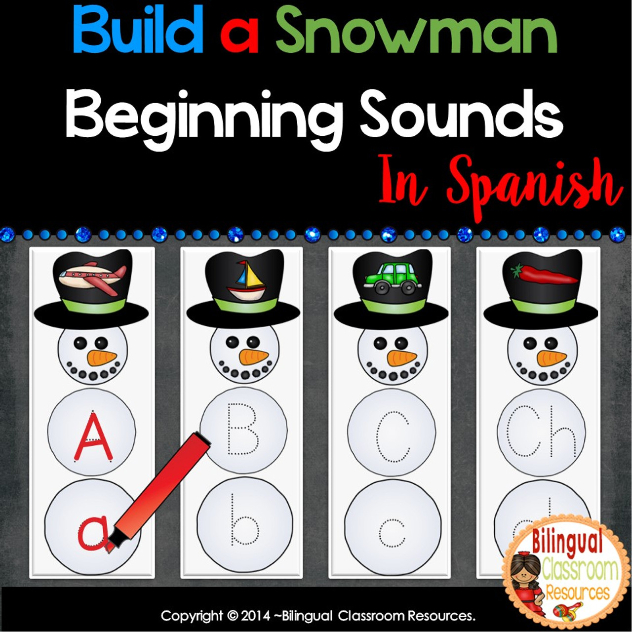 Free build a snowman beginning sounds in spanish