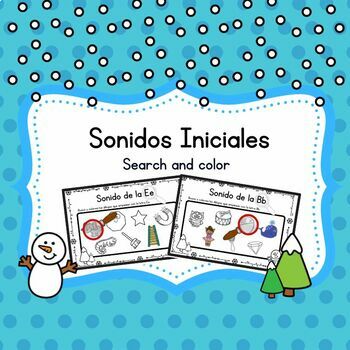 Sonidos iniciales winter theme initial sounds invierno tpt