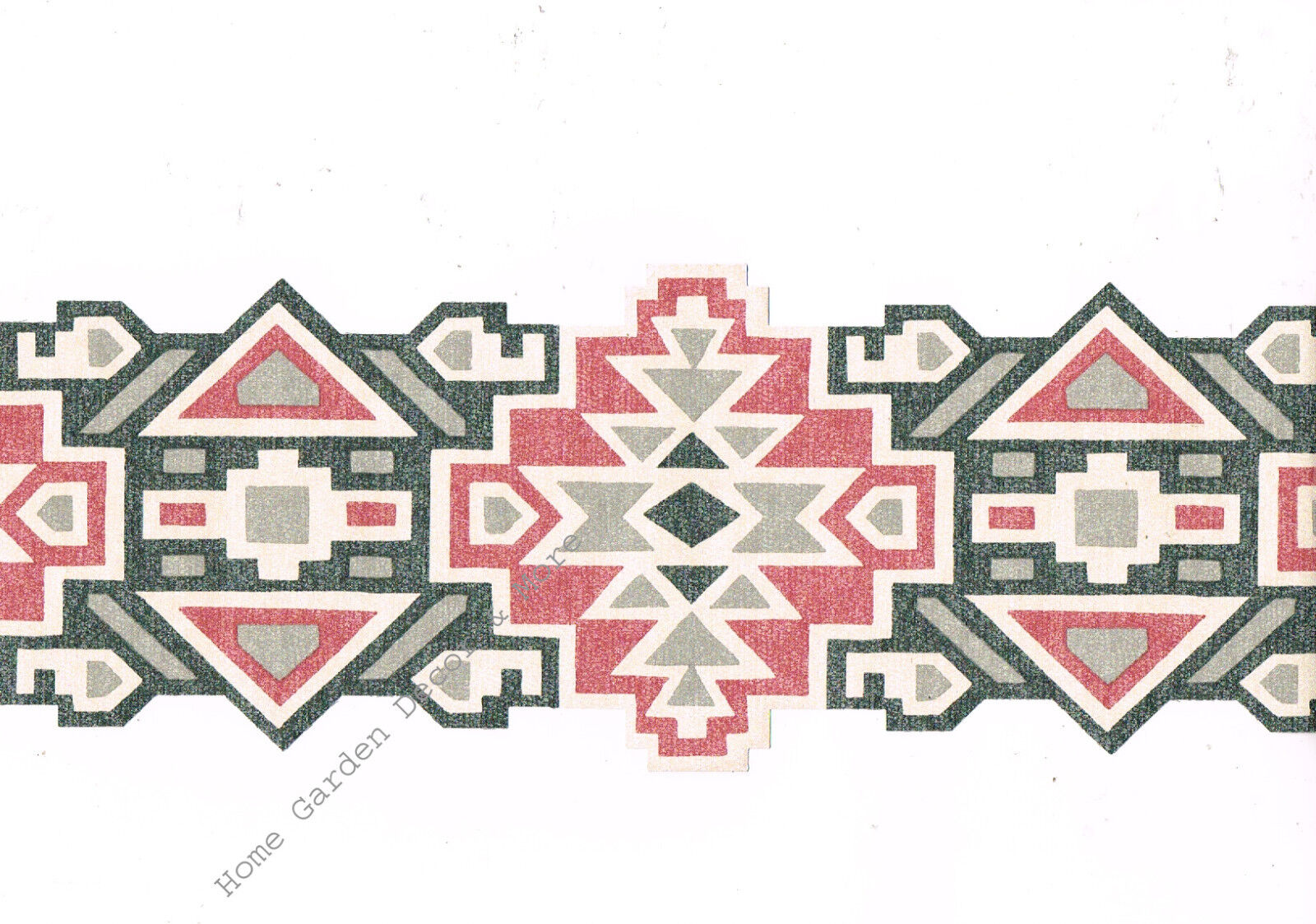 Red black grey geometric southwest southwestern aztec tribal wallpaper border