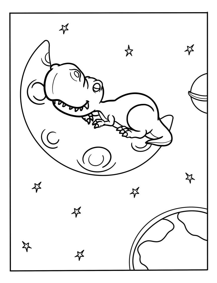 Coloring pages of space free printable dinosaur pictures for kids