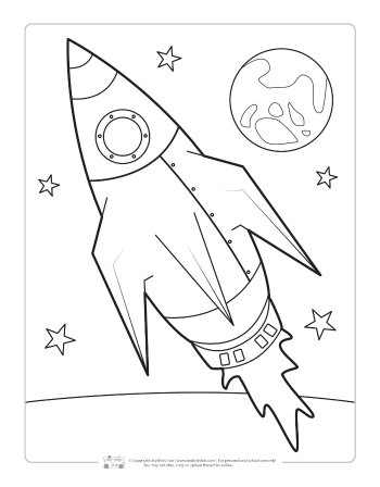 Space coloring pages for kids