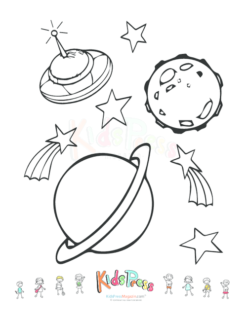 Printable coloring page â outer space