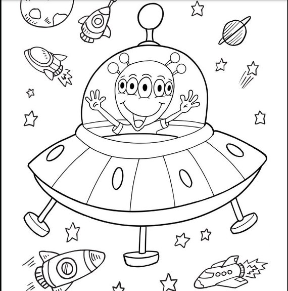 Page fun outer space coloring pages