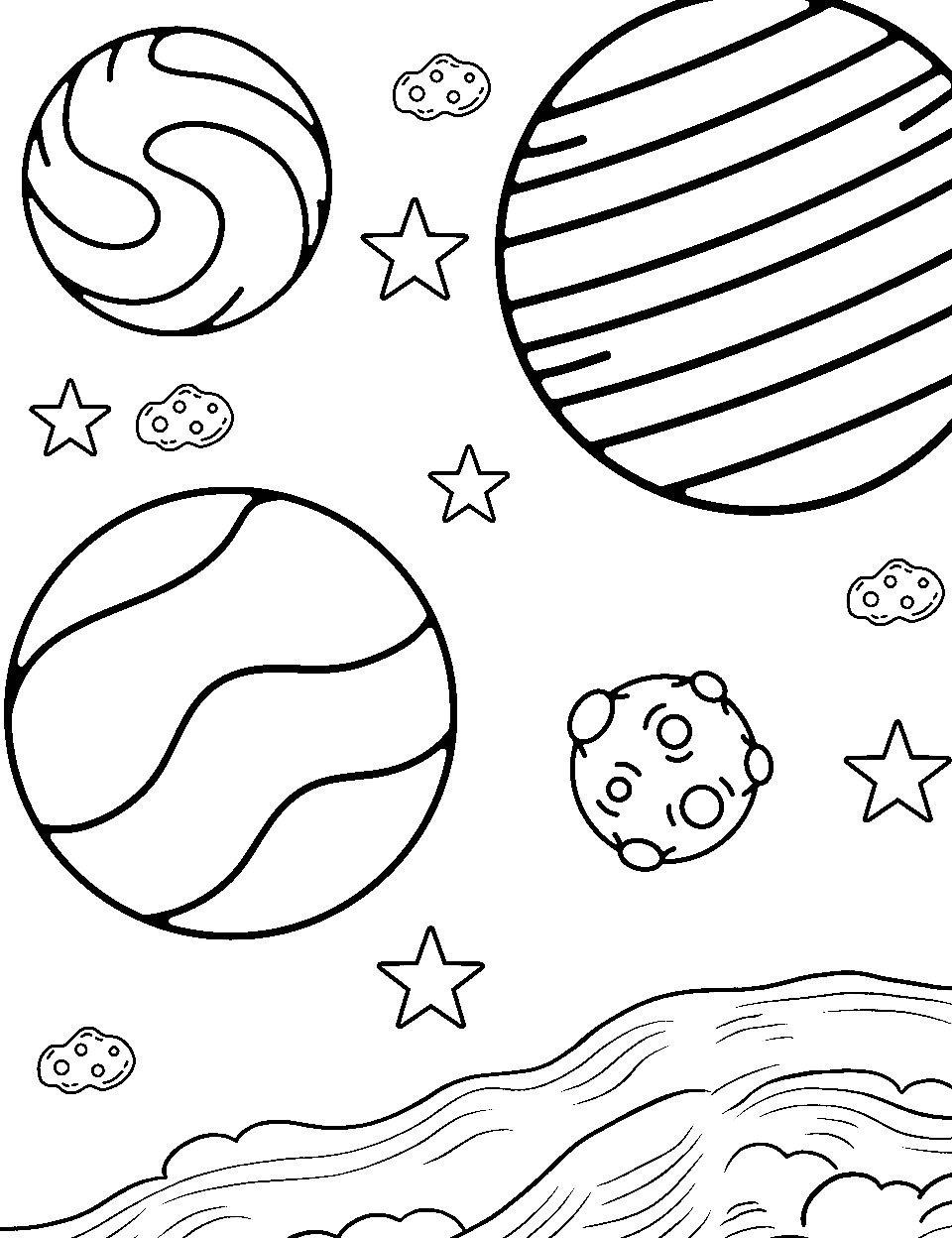 Outer space coloring pages free printable sheets