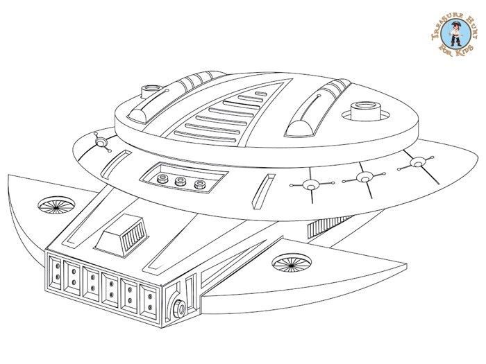 Spaceship coloring page