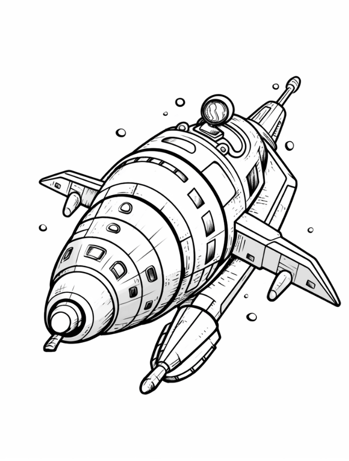 Spaceship coloring pages hue therapy