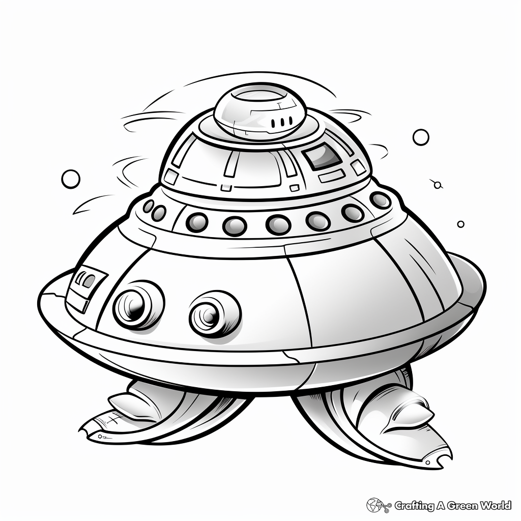 Alien spaceship coloring pages