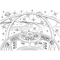 Space ship coloring pages