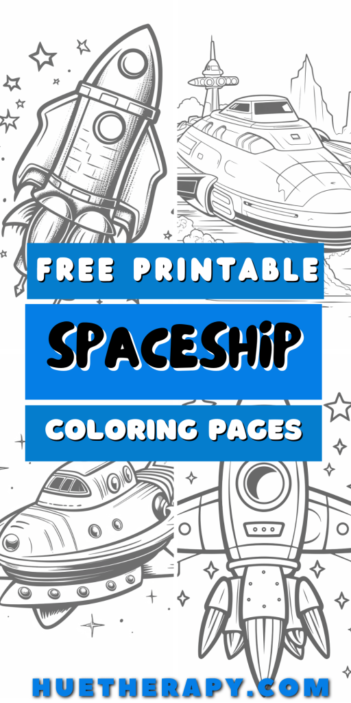 Spaceship coloring pages hue therapy