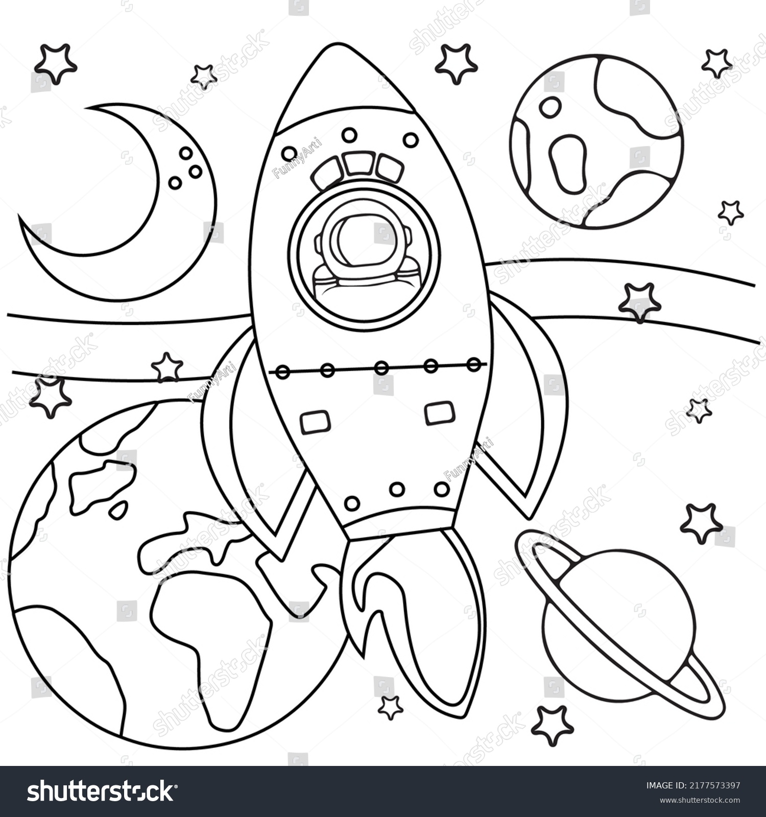 Space coloring worksheet images stock photos d objects vectors