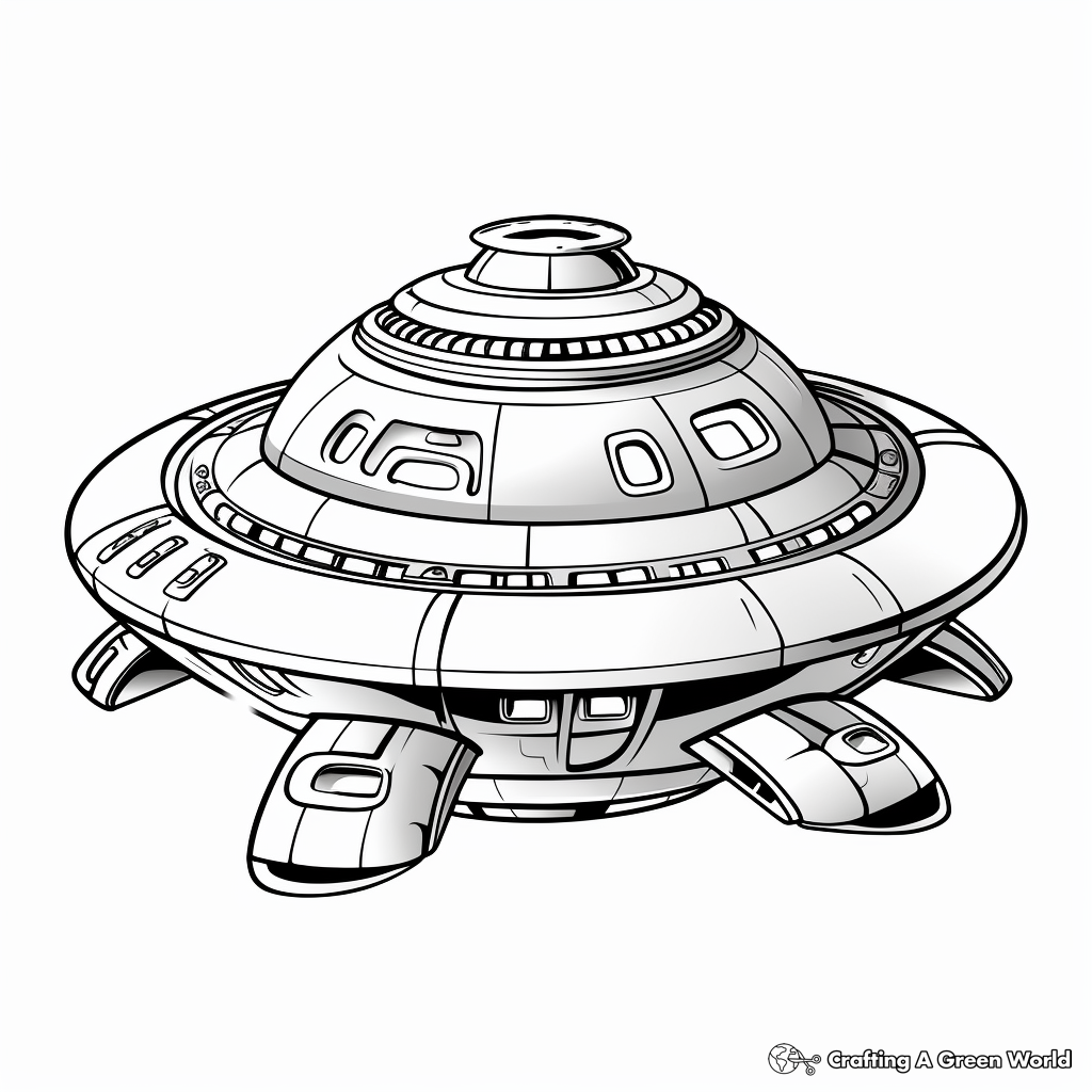 Alien spaceship coloring pages