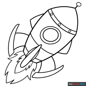 Cartoon spaceship coloring page easy drawing guides