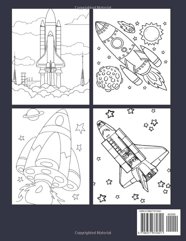 Space shuttle coloring book amazing coloring pages with wonderful spaceship illustration for all ages fun and relax an ideal gift for special occasions joy rainbow books
