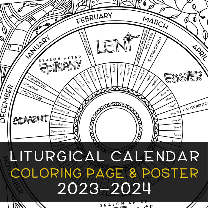 Liturgical calendar coloring page poster â â illustrated ministry