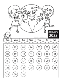 Coloring pages calendar