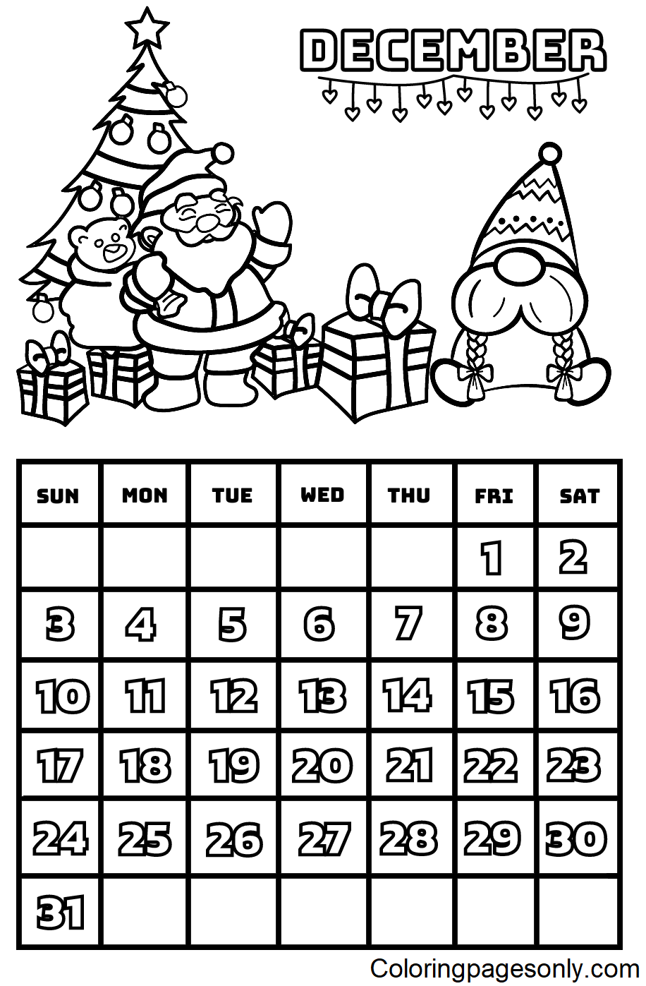 Calendar coloring pages printable for free download