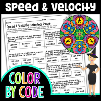 Speed and velocity color by number science color by number tpt
